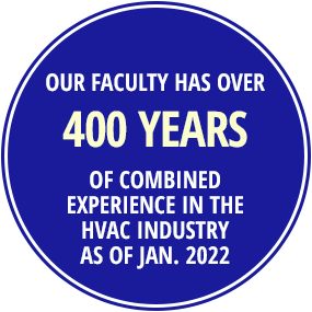 Our faculty has over 320 years of combined experience in the HVAC industry.