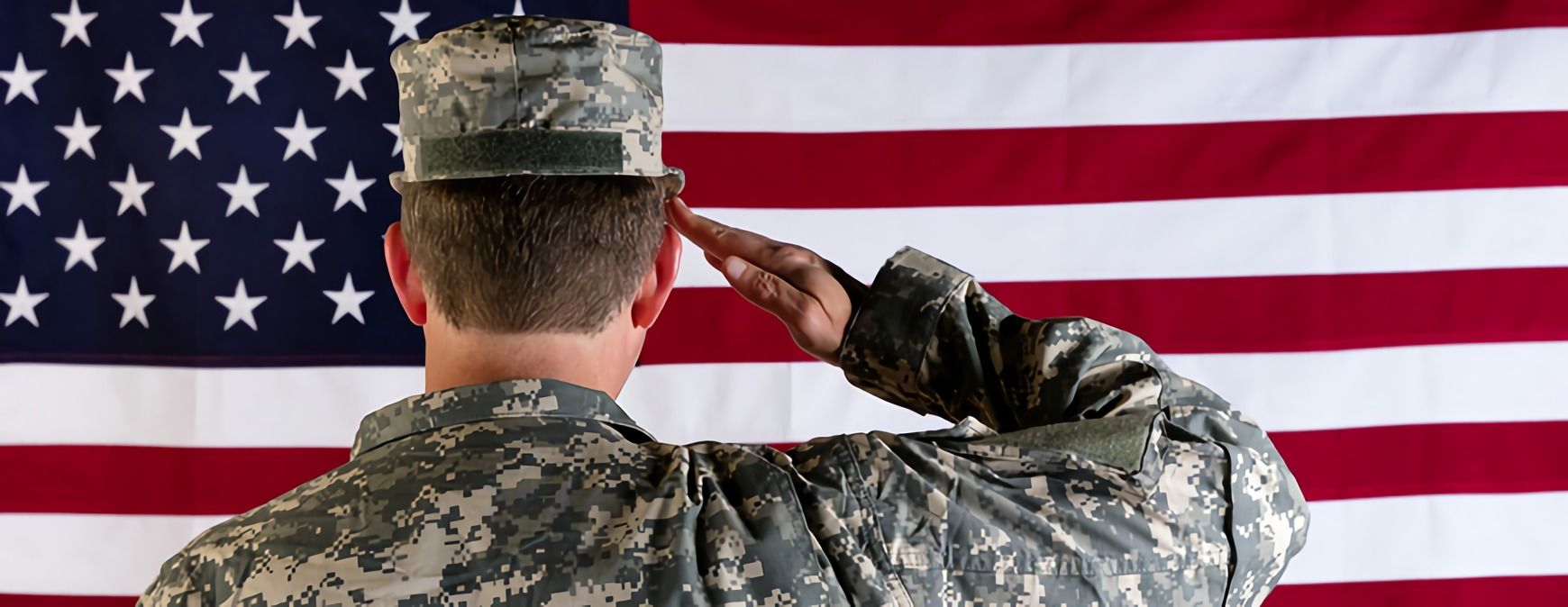 veteran saluting flag