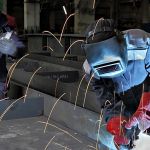 welding in a factory