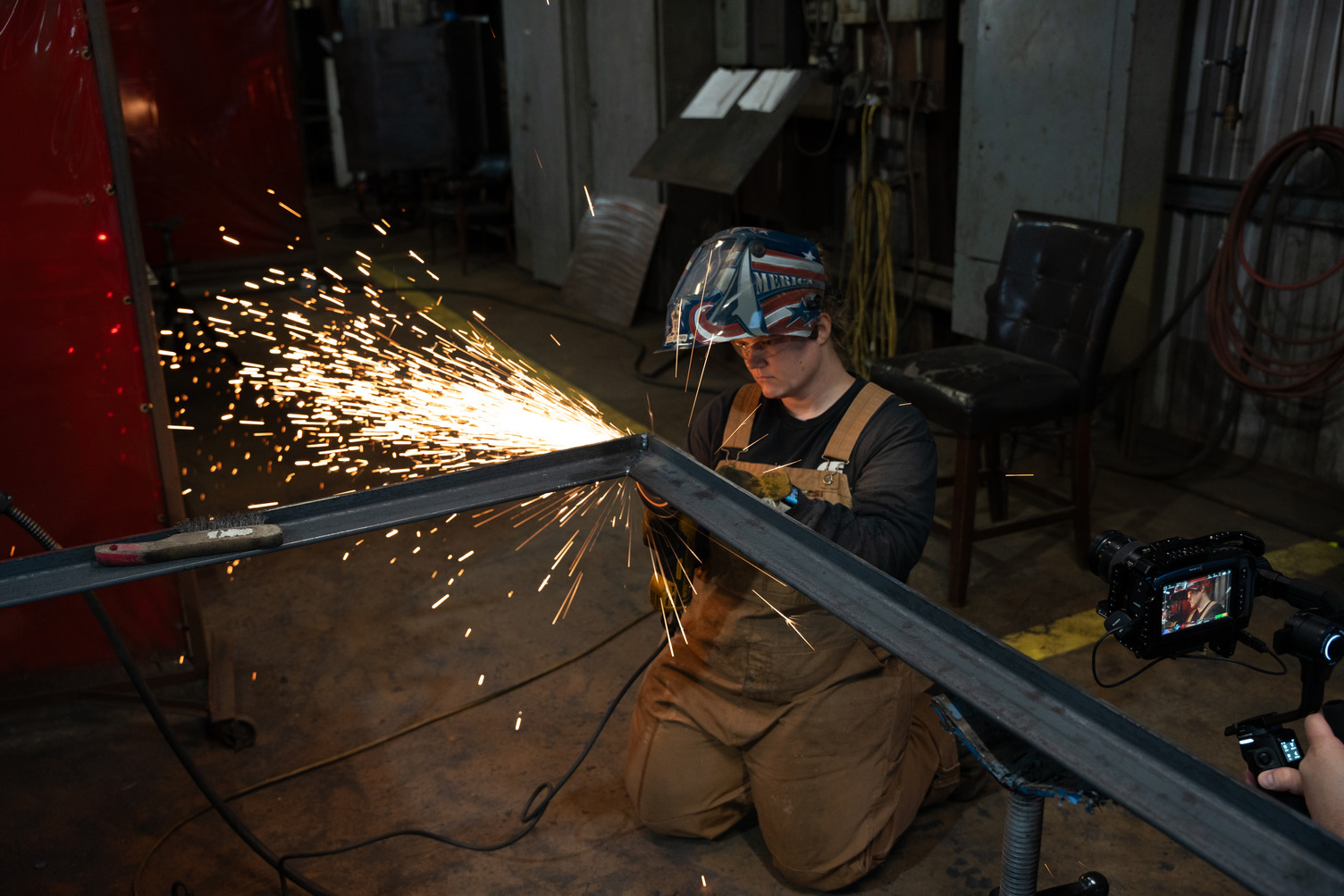 RSI students Shanna Sigerson welding