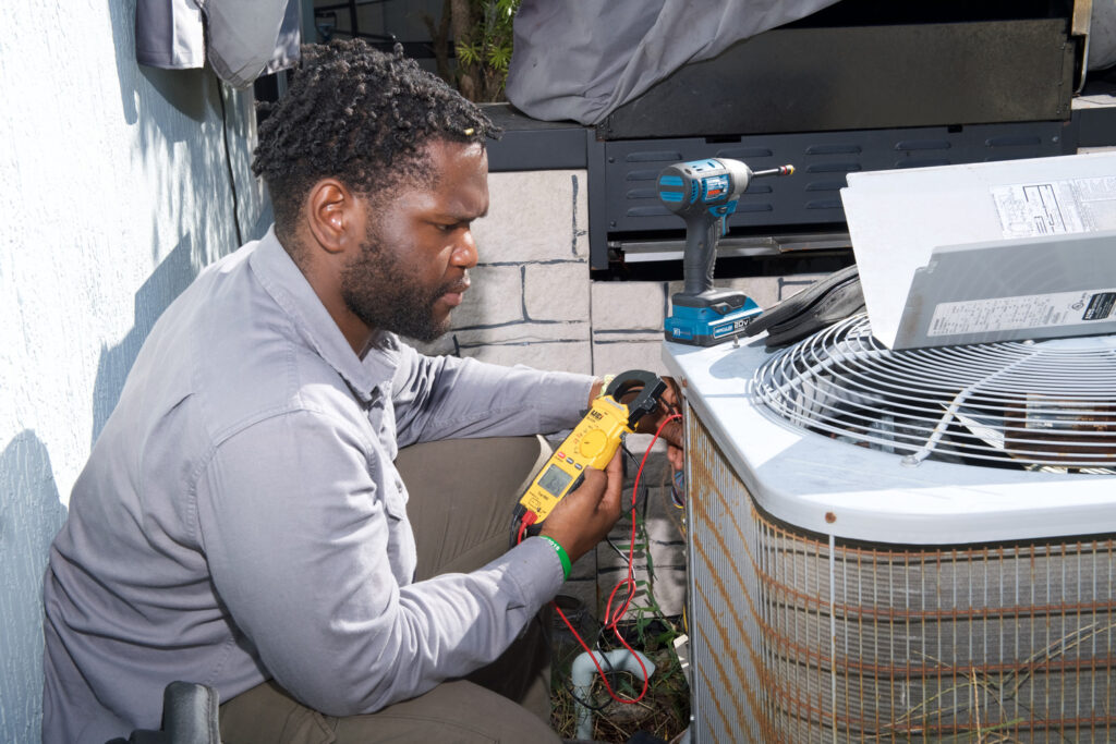 HVAC technician in training