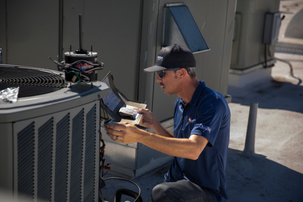SunTech technician outside