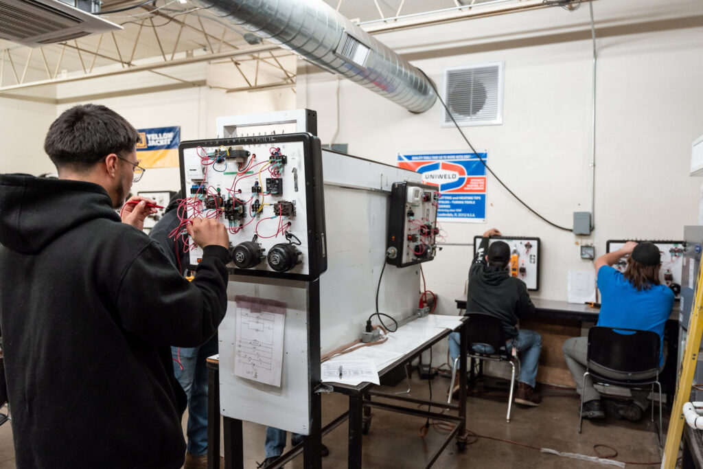 Students in HVAC training