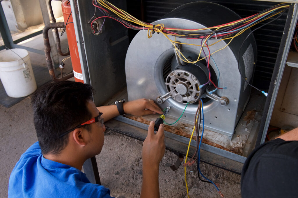 Students during HVAC training