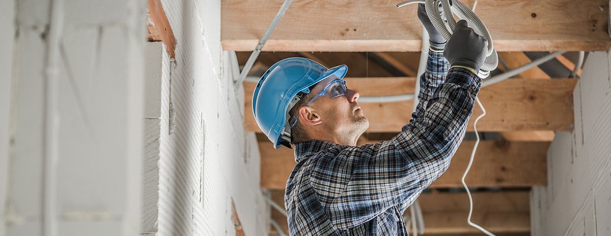 electrician on job site