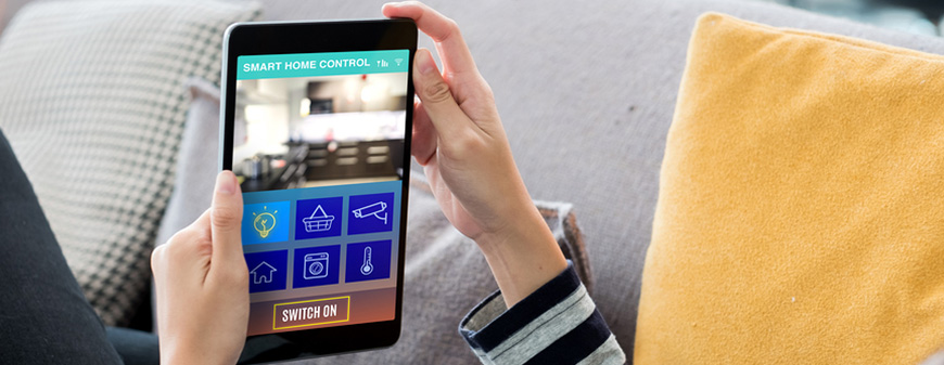 ipad tablet with smart home control