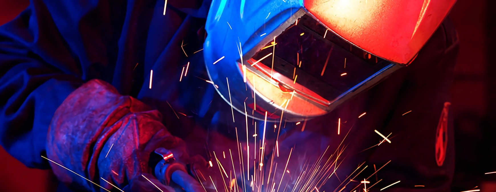 professional welder erecting technical steel